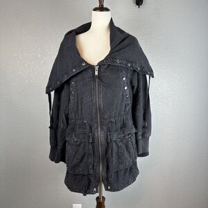 Free People We The Free Surplus Future Parka Utility Jacket Coat Size L Charcoal